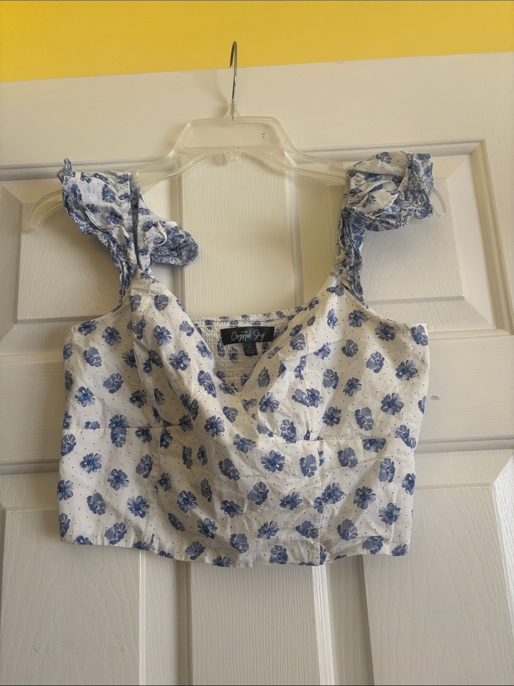 Blue Floral Crop Top